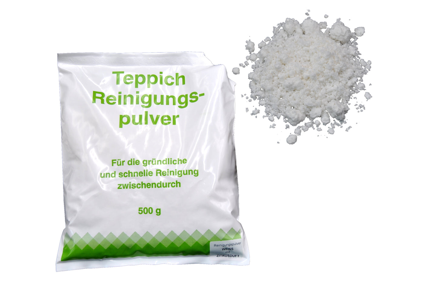 0,5KG bis 20 m² Teppich Reinigungspulver Teppichpulver MIT Zitrusduft, 1 Beutel