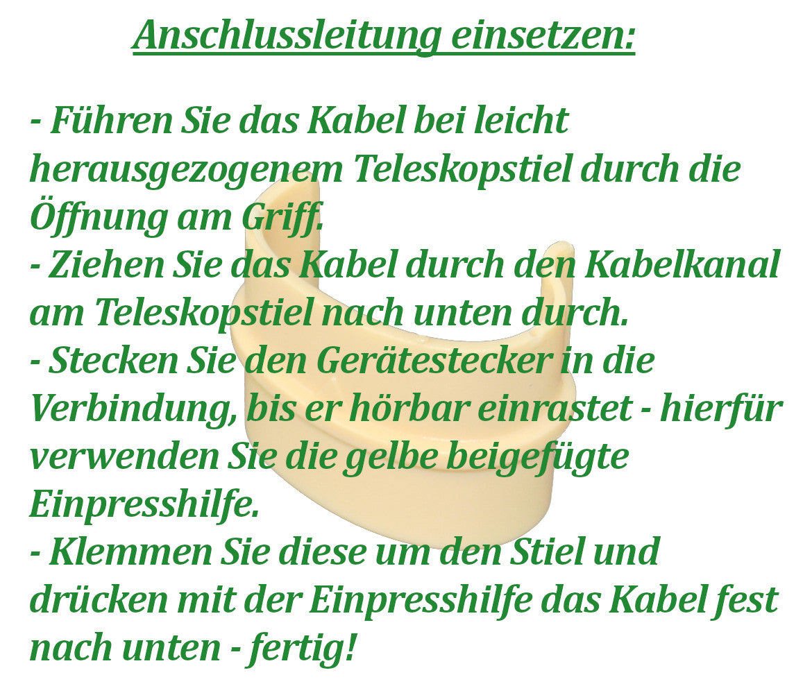 Ersatzkabel Kabel geeignet für Vorwerk Kobold VK 140 7 Meter mit Einpresshilfe